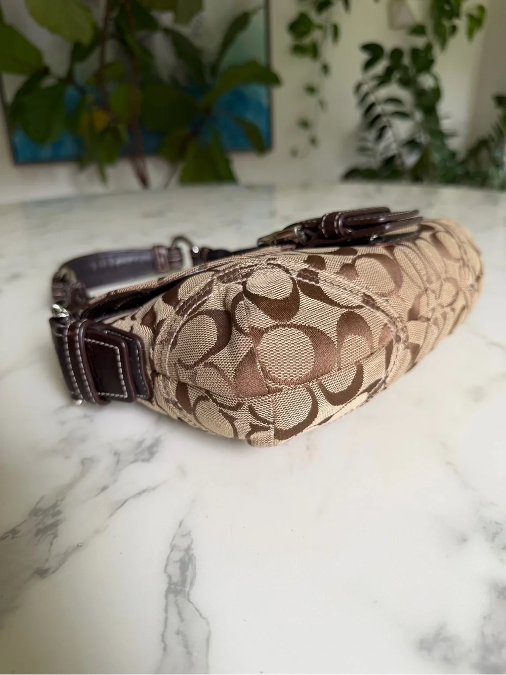 Coach Vintage Y2K Soho Signature Small Braided Strap Shoulder Bag 6171 Khaki